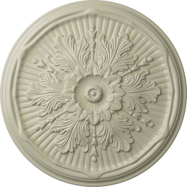 Ekena Millwork Luton Ceiling Medallion (Fits Canopies up to 3 1/2"), Hand-Painted Clear Yellow, 21"OD x 2"P CM21LUCYF - main